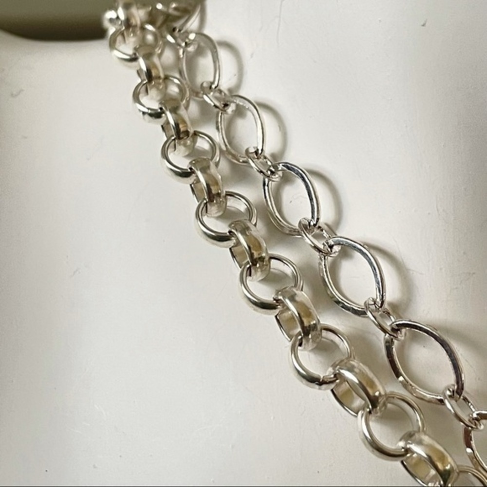 Handmade Dual Layered Natural Quartz & Chain Pendant Necklace 20” Minimalist - Picture 5 of 10